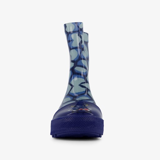 Kinder regenlaarzen blauw met reptiel opdruk