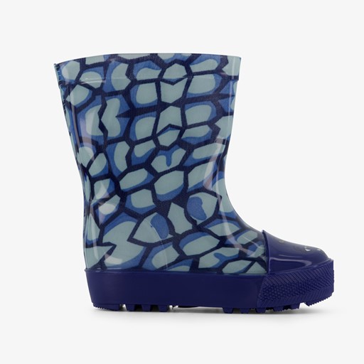 Kinder regenlaarzen blauw met reptiel opdruk