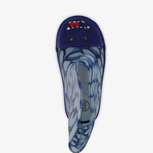 Kinder regenlaarzen blauw met reptiel opdruk