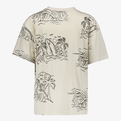 Jongens T-shirt beige met palmbomen