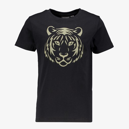 Jongens T-shirt zwart met tijgerkop