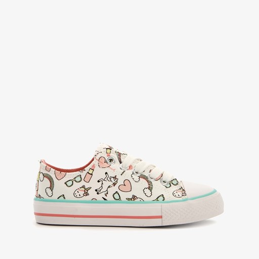 Canvas kinder sneakers met unicorn print
