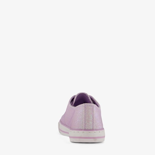 Canvas kinder gympen paars met glitters