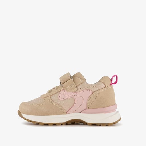 Suede meisjes sneakers beige