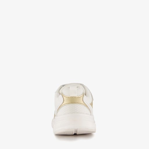 Meisjes dad sneakers wit goud