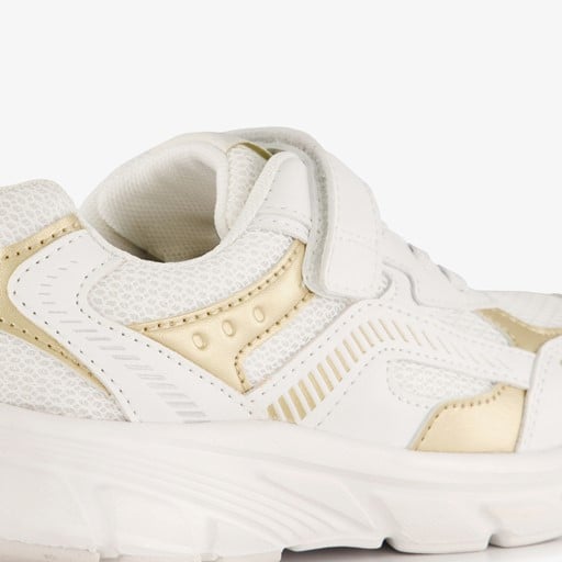 Meisjes dad sneakers wit goud