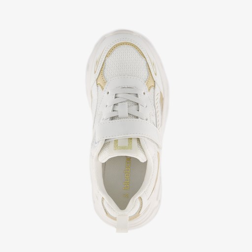Meisjes dad sneakers wit goud