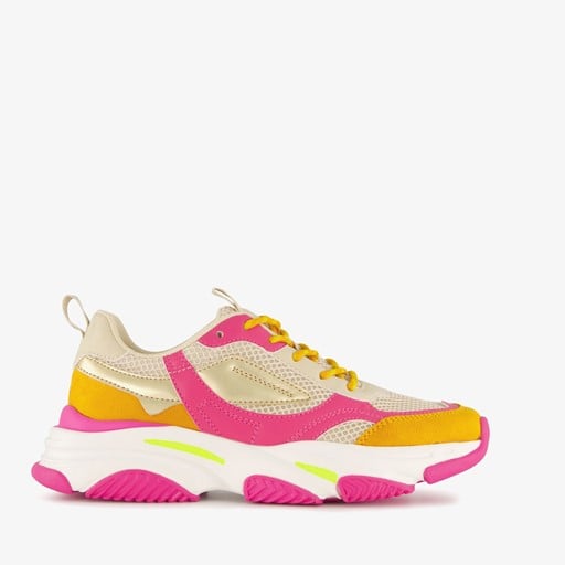Dames dad sneakers roze oranje