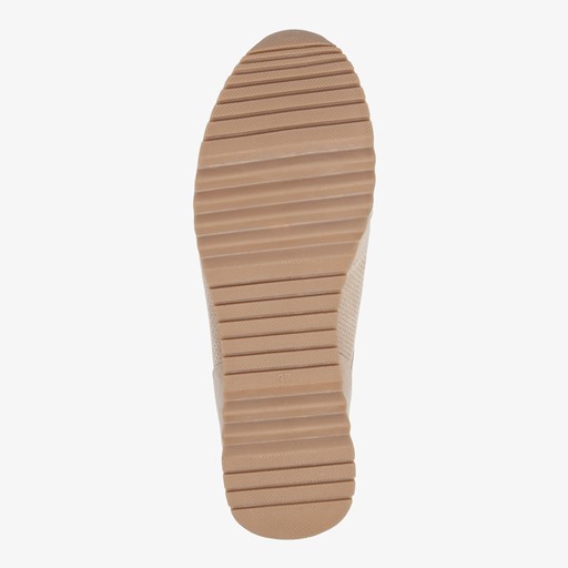 Dames sneakers met slangenprint beige