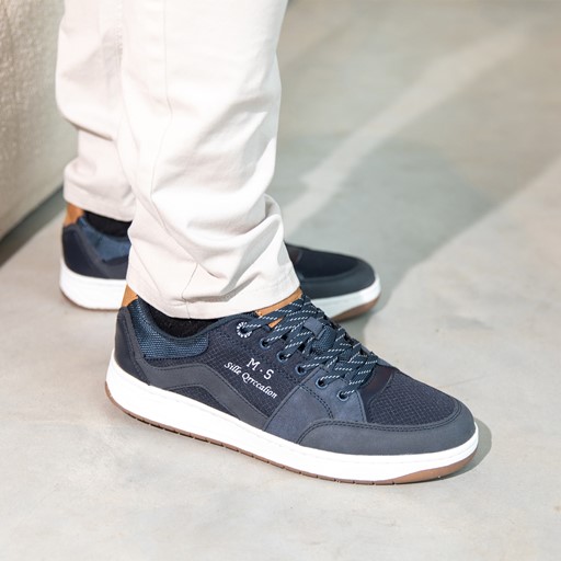 Heren sneakers donkerblauw