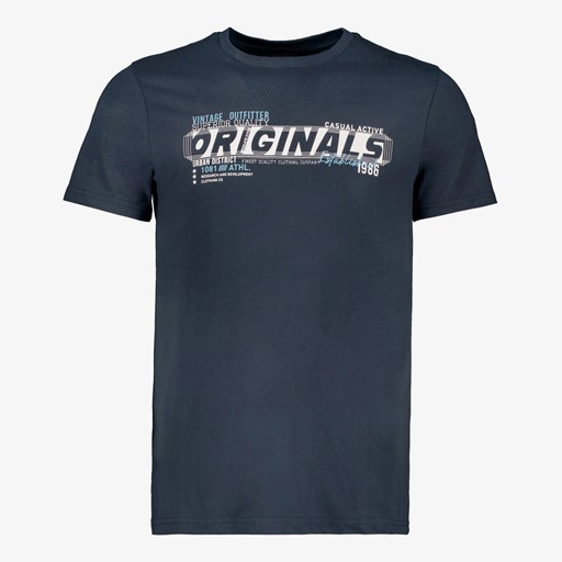 Heren T-shirt met opdruk donkerblauw