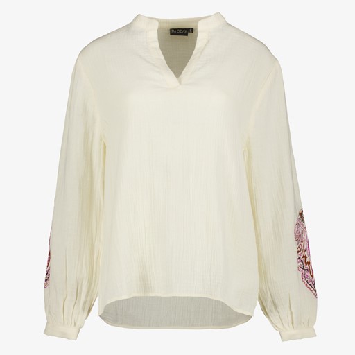 Mousseline dames blouse met borduursels