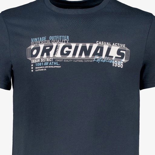 Heren T-shirt met opdruk donkerblauw