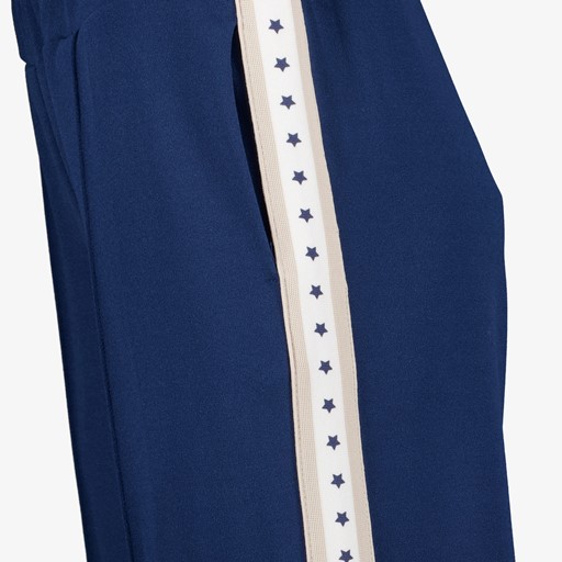 Wide leg broek met bies en sterren blauw