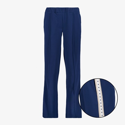 Wide leg broek met bies en sterren blauw