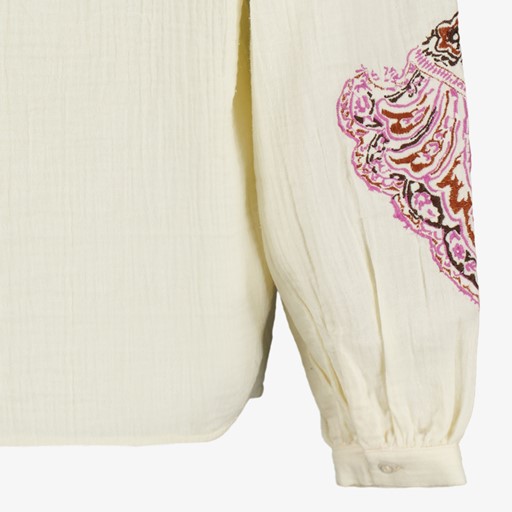 Mousseline dames blouse met borduursels