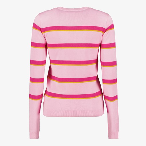 Dames trui met strepen roze