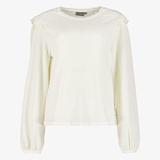 Dames blouse met ruches wit