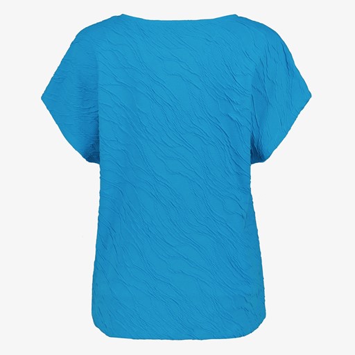 Dames T-shirt met structuur blauw