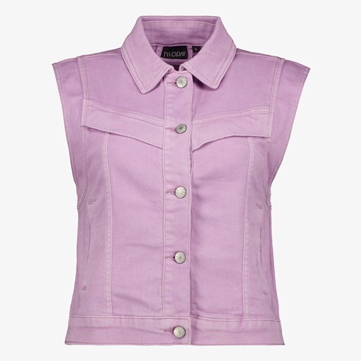 Dames denim gilet lila