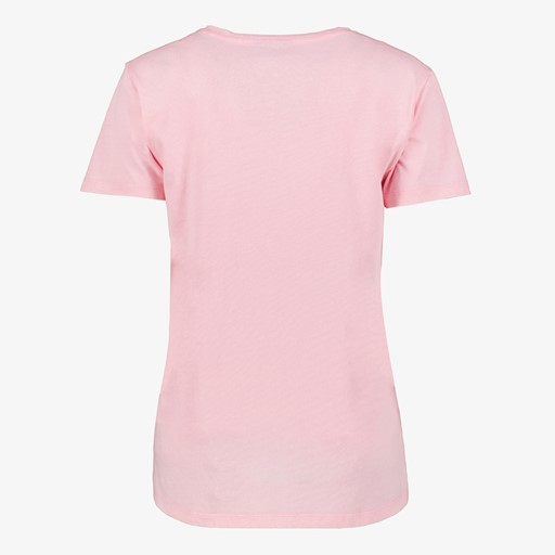 Dames acid T-shirt met opdruk roze