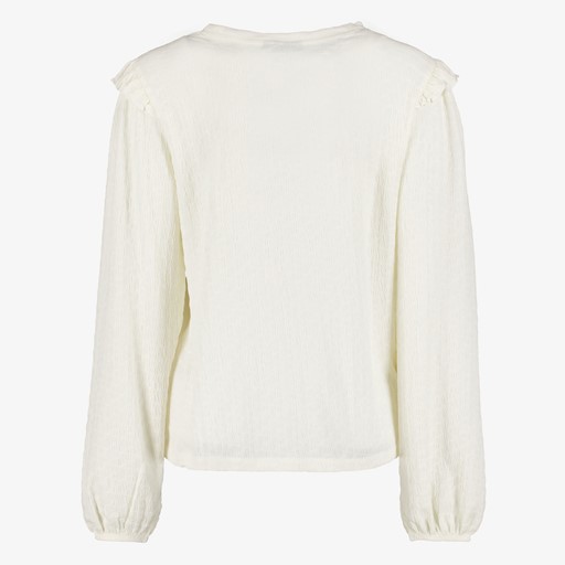 Dames blouse met ruches wit