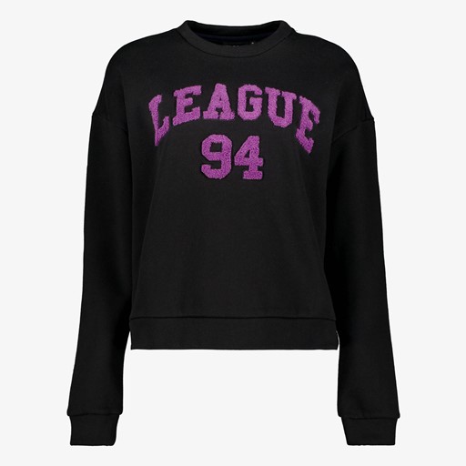 Dames sweater met tekstopdruk zwart