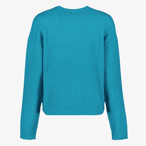 Geblokte dames trui blauw