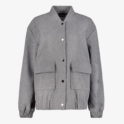 Dames bomber jas grijs