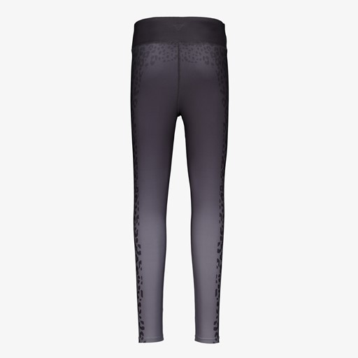 Meisjes sportlegging met luipaardprint grijs