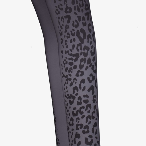 Meisjes sportlegging met luipaardprint grijs