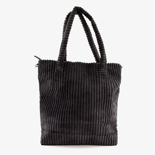 Dames corduroy shopper zwart