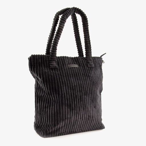 Dames corduroy shopper zwart
