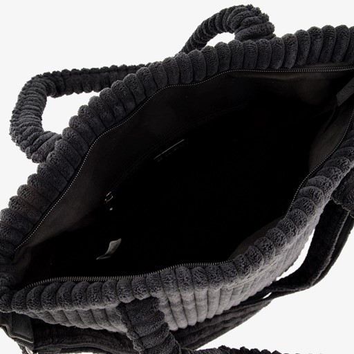 Dames corduroy shopper zwart