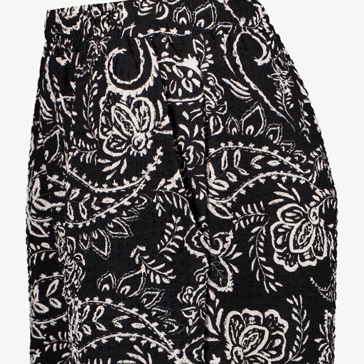 Dames wide leg broek paisley print zwart