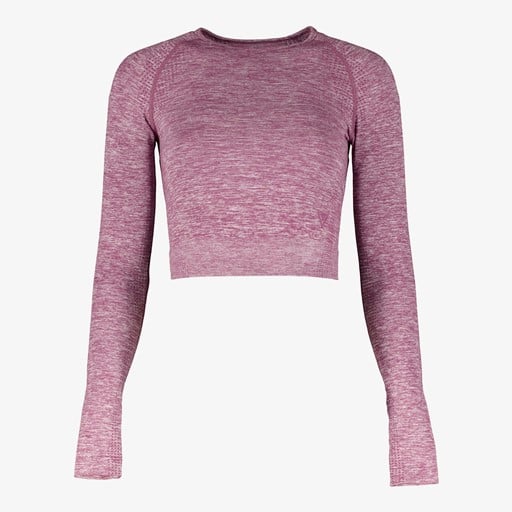 Seamless dames cropped sport top paars