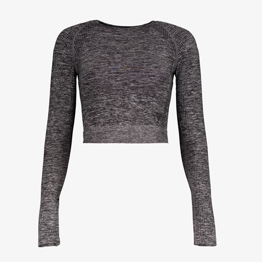 Seamless dames cropped sport top grijs