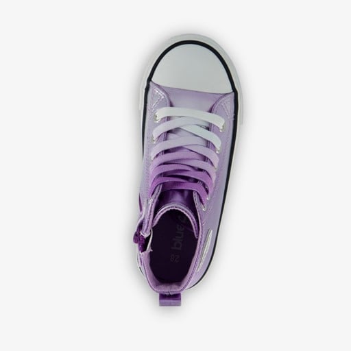 Hoge meisjes sneakers paars smiley