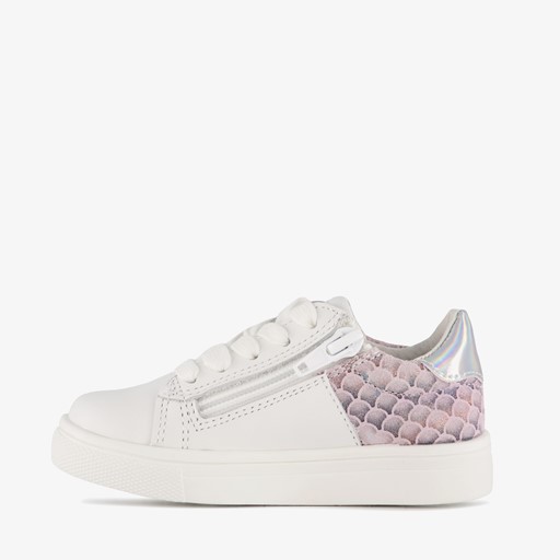 Leren meisjes sneakers wit roze