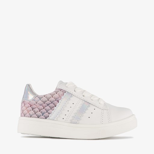 Leren meisjes sneakers wit roze