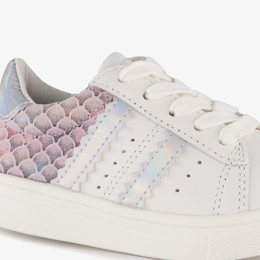 Leren meisjes sneakers wit roze