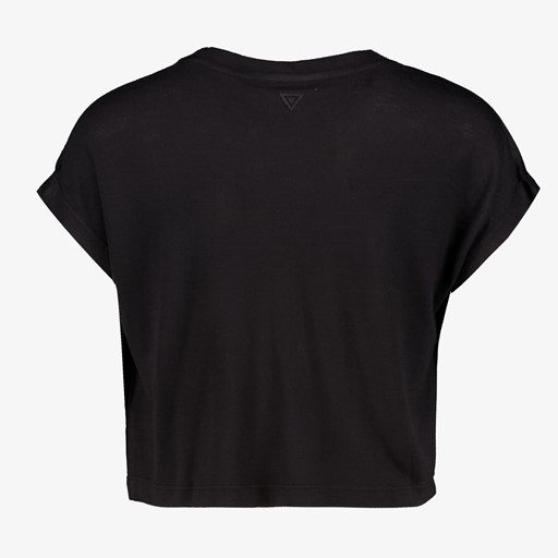 Meisjes cropped sport T-shirt zwart