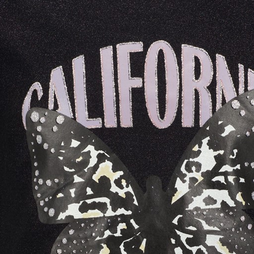 Meisjes T-shirt zwart met vlinder