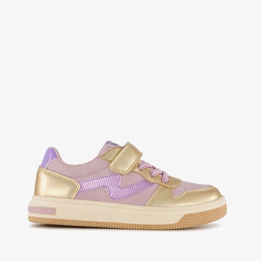 Meisjes sneakers goud paars