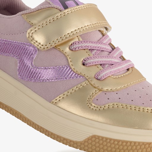 Meisjes sneakers goud paars