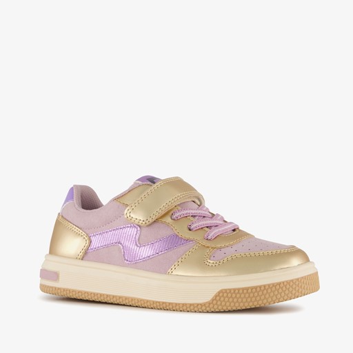 Meisjes sneakers goud paars