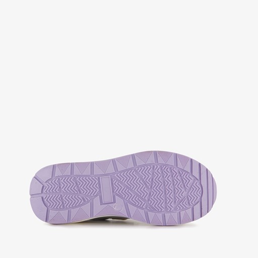 Leren meisjes sneakers beige zilver