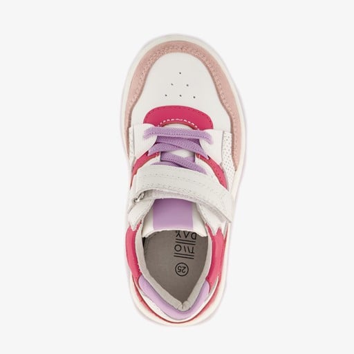 Leren meisjes sneakers wit roze