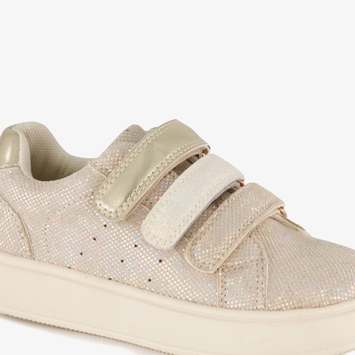 Meisjes sneakers met glitters goud