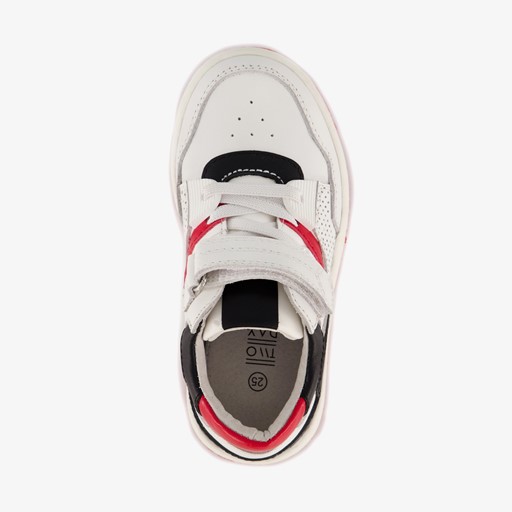 Leren jongens sneakers rood wit